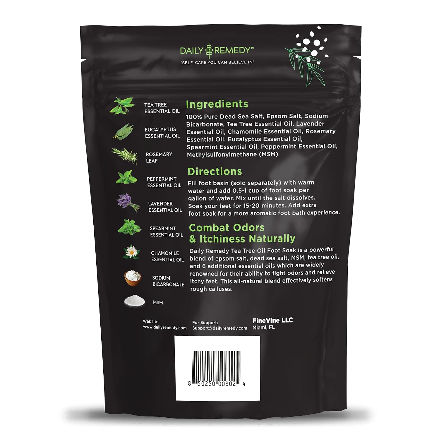 Tea Tree Oil Foot Soak with Epsom Salt - Made in USA - for Toenail irritations, Athletes Foot, Stubborn Foot Odor Scent, Softens Calluses & Soothes Sore Tired Feet - 16 Ounce