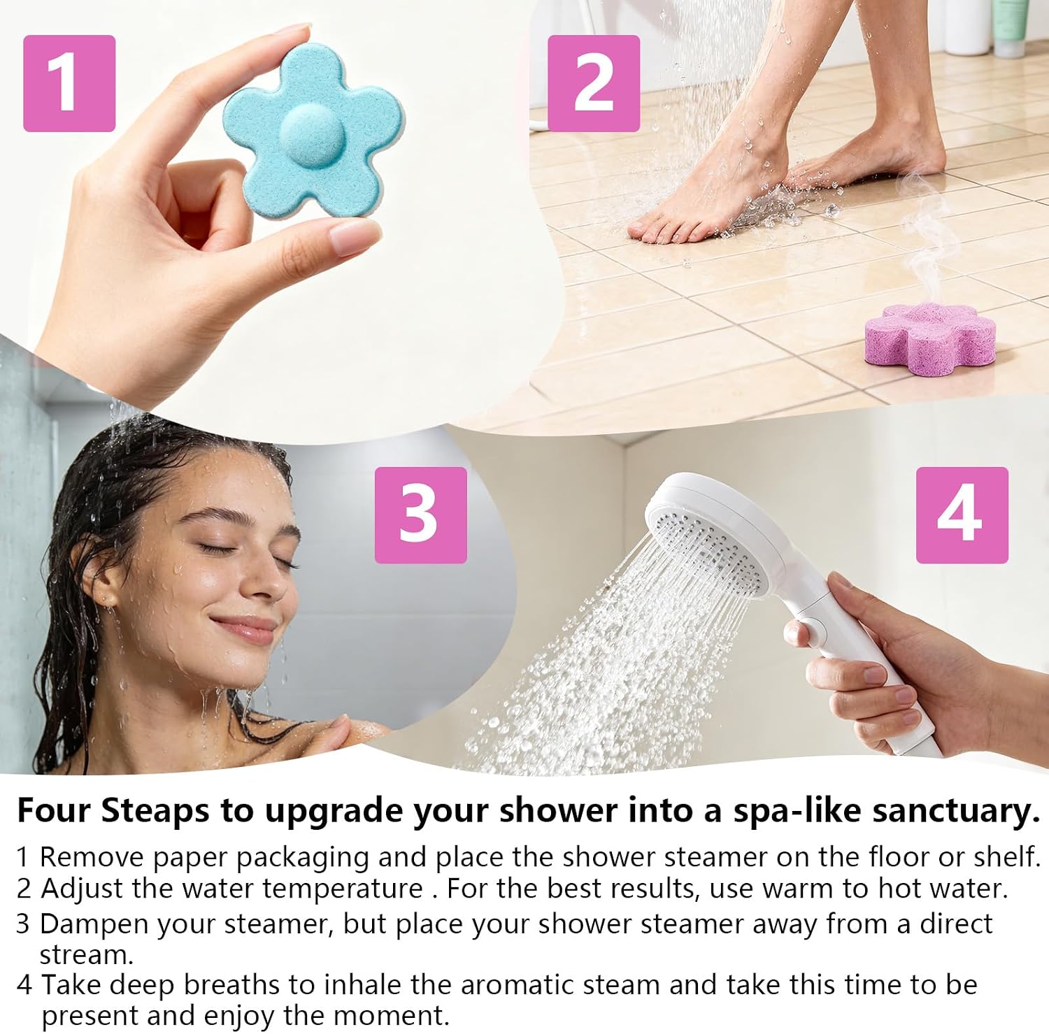 15-Pack Aromatherapy Shower Steamers, Essential Oils Shower Tablets, Shower Melts, 8 Assorted Scents, Graduation Gifts, Self Care Gift, Birthday Gift for Women, Wife, Girlfriend, Relaxing