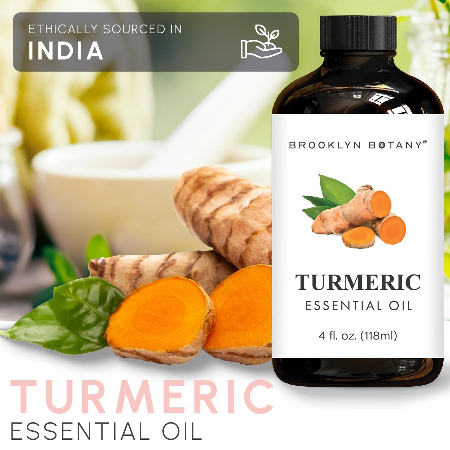 Brooklyn Botany Grapefruit & Turmeric Essential Oils – 4 Fl Oz (Pack of 2) – 100% Pure & Natural – Uplifting & Warm Aromatherapy Blend