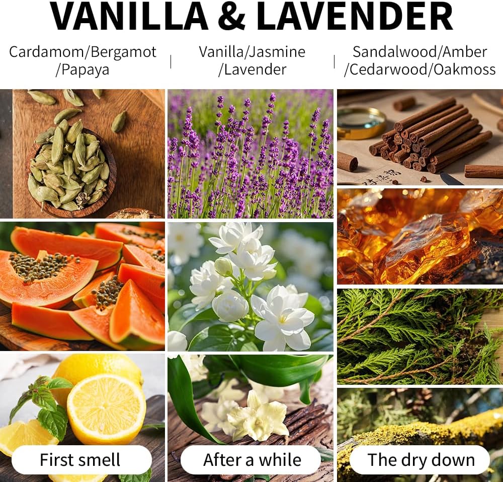 Vanilla Lavender Scented Candle 7oz Soy Wax Jar Candle Long Burning Aromatherapy Candle for Home Bedroom Gift for Women Men Housewarming New Home Gift