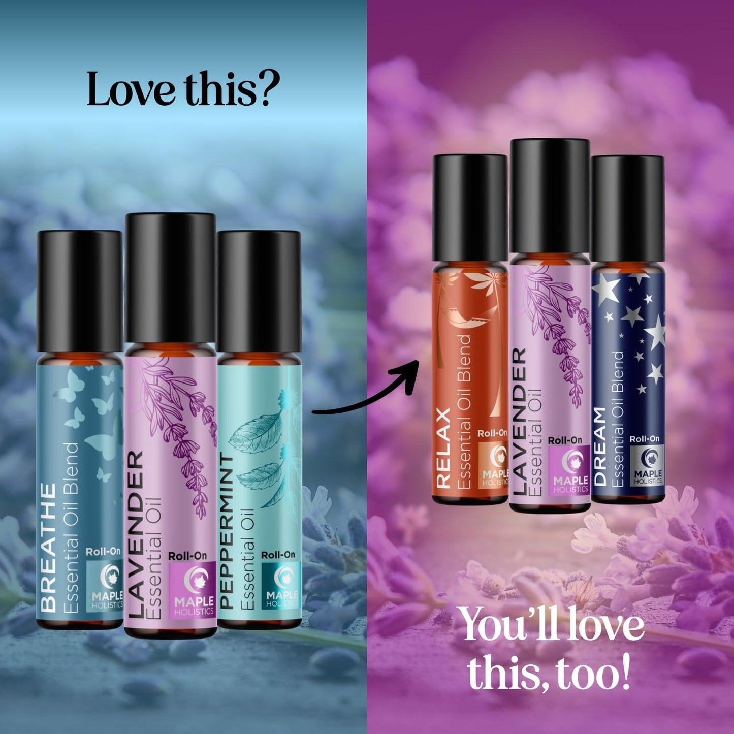 Headache Roll on Essential Oils - Aromatherapy Essential Oils Sets Variety Pack with Peppermint Clarify and Breathe Essential Oil Roll Ons - Fun & Cute Wellness Gift for Young Women Teens & Girls