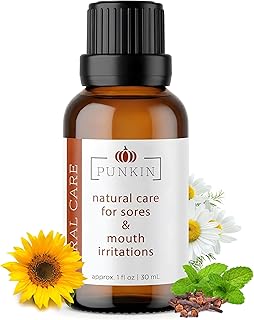 Punkin Organic Tooth & Gum Relief Oil - Pre-Diluted Clove Essential Oil Herbal Blend | Natural Daily Use Soothing Drops for Mouth Irritation | Chamomile & Peppermint Infusion (1oz)
