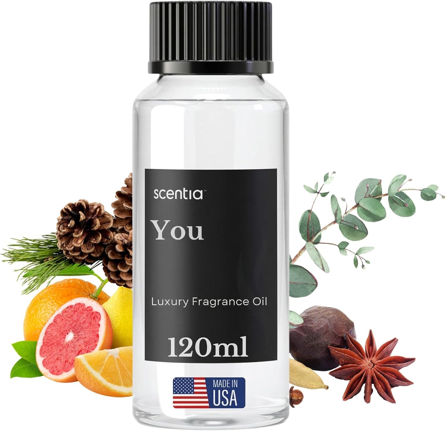 Scentia You Premium Fresh Fragrance Oil for Diffusers – Clean Citrus, Eucalyptus & Sandalwood Home Scent – Cold Air & HVAC Diffuser Oil Refill – 120 ml (4.06 fl oz)