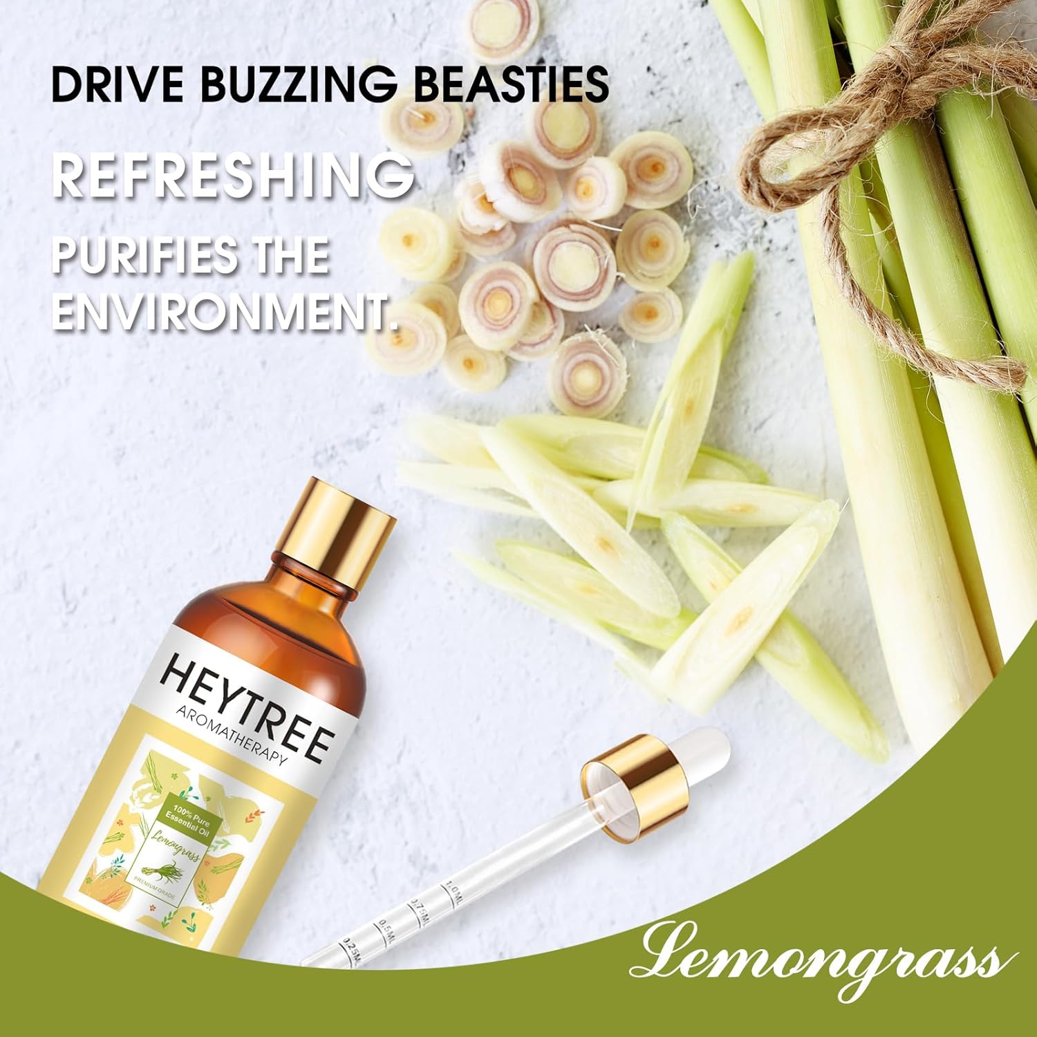 Lemongrass Essential Oil 3.38FL OZ- Pure Natural Essential Oil for SPA Aromatherapy and Diffusers - Create a Relaxing Environment-Drive Buzzing