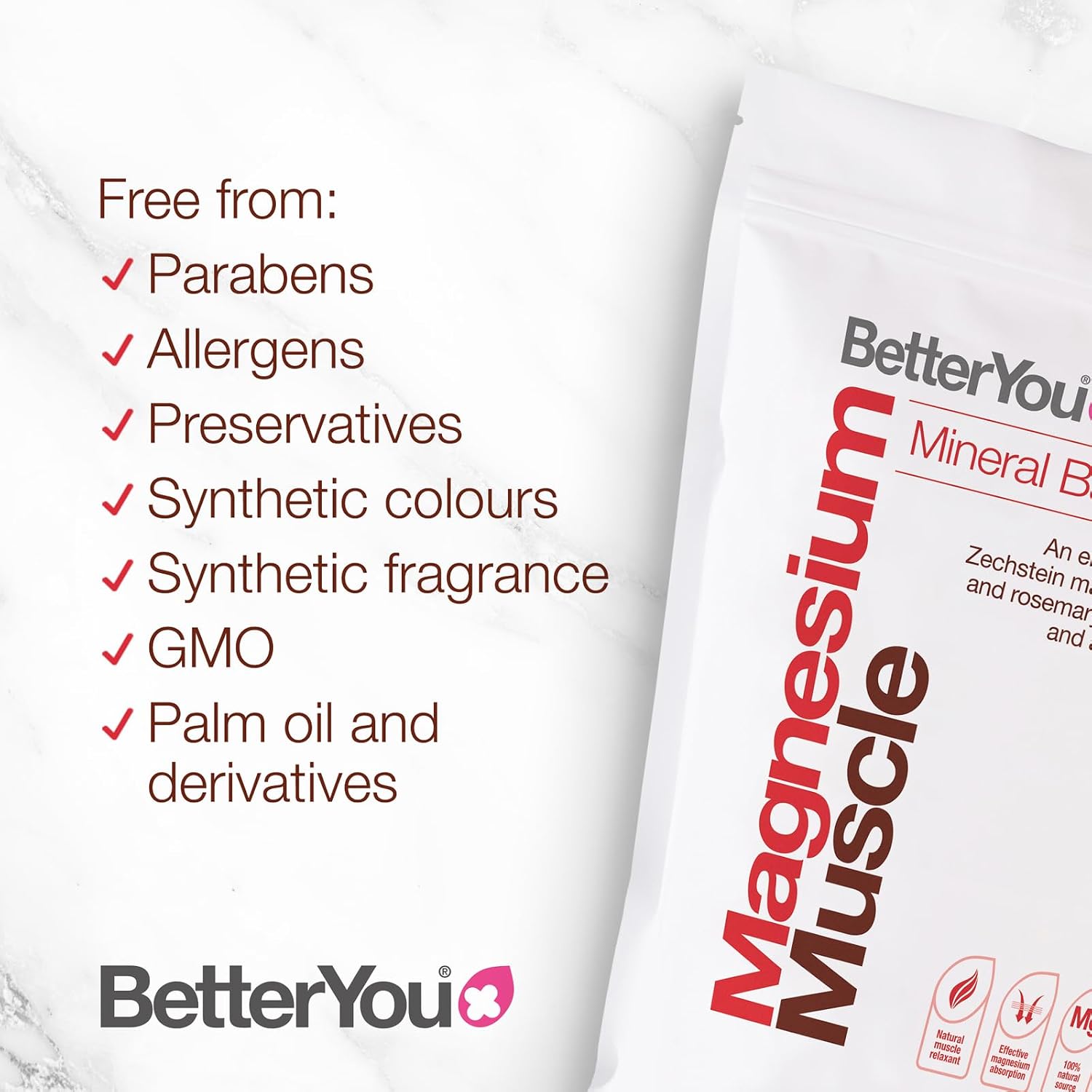 BetterYou Magnesium Muscle Bath Flakes - Mineral Bath Salts for Muscle Recovery - Post-Workout Soak for Sore Muscles - Natural Magnesium - 2.3 lb