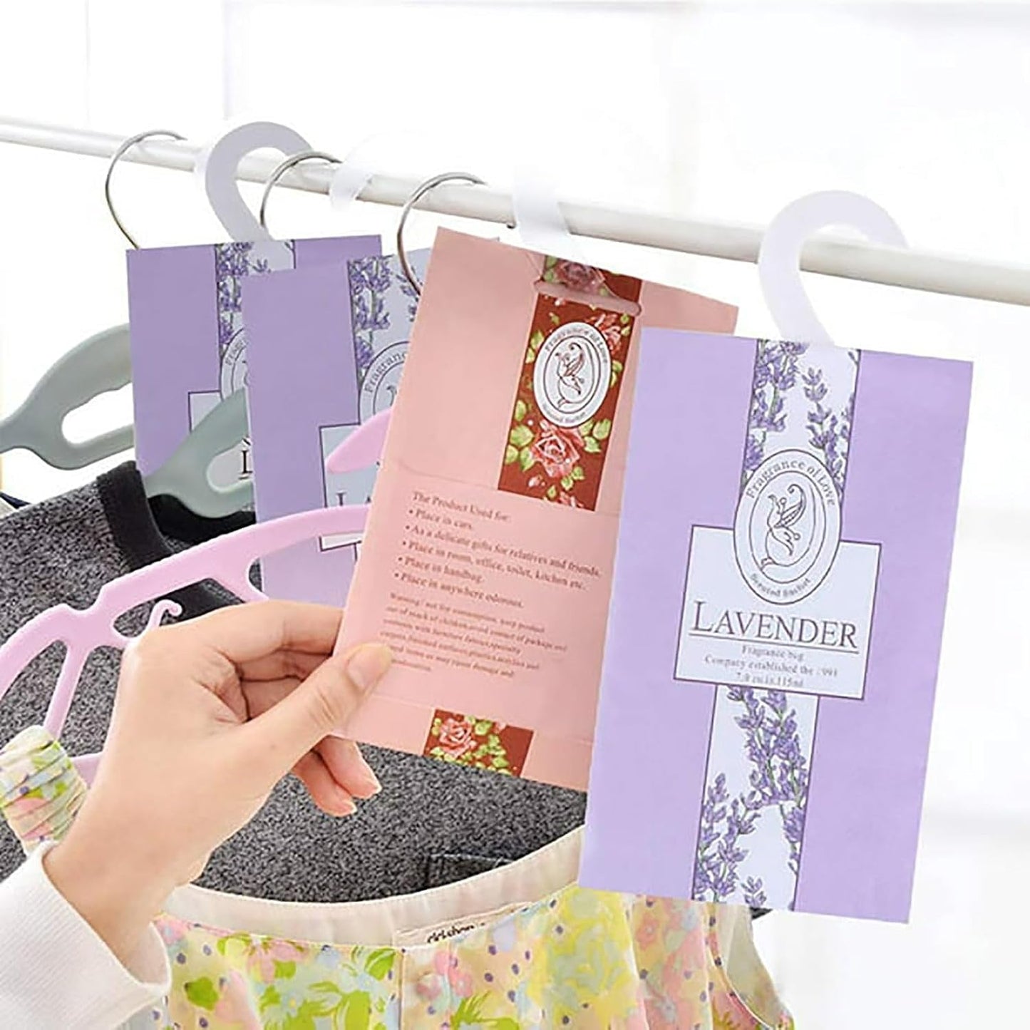 2026 NEW Scented Sachets for Drawer and Closet,Long-Lasting Sachets Bags Home Fragrance 6 Scents Option- Lavender,Rose,Jasmine,Ocean,Gardenia,Lily,5 pcs