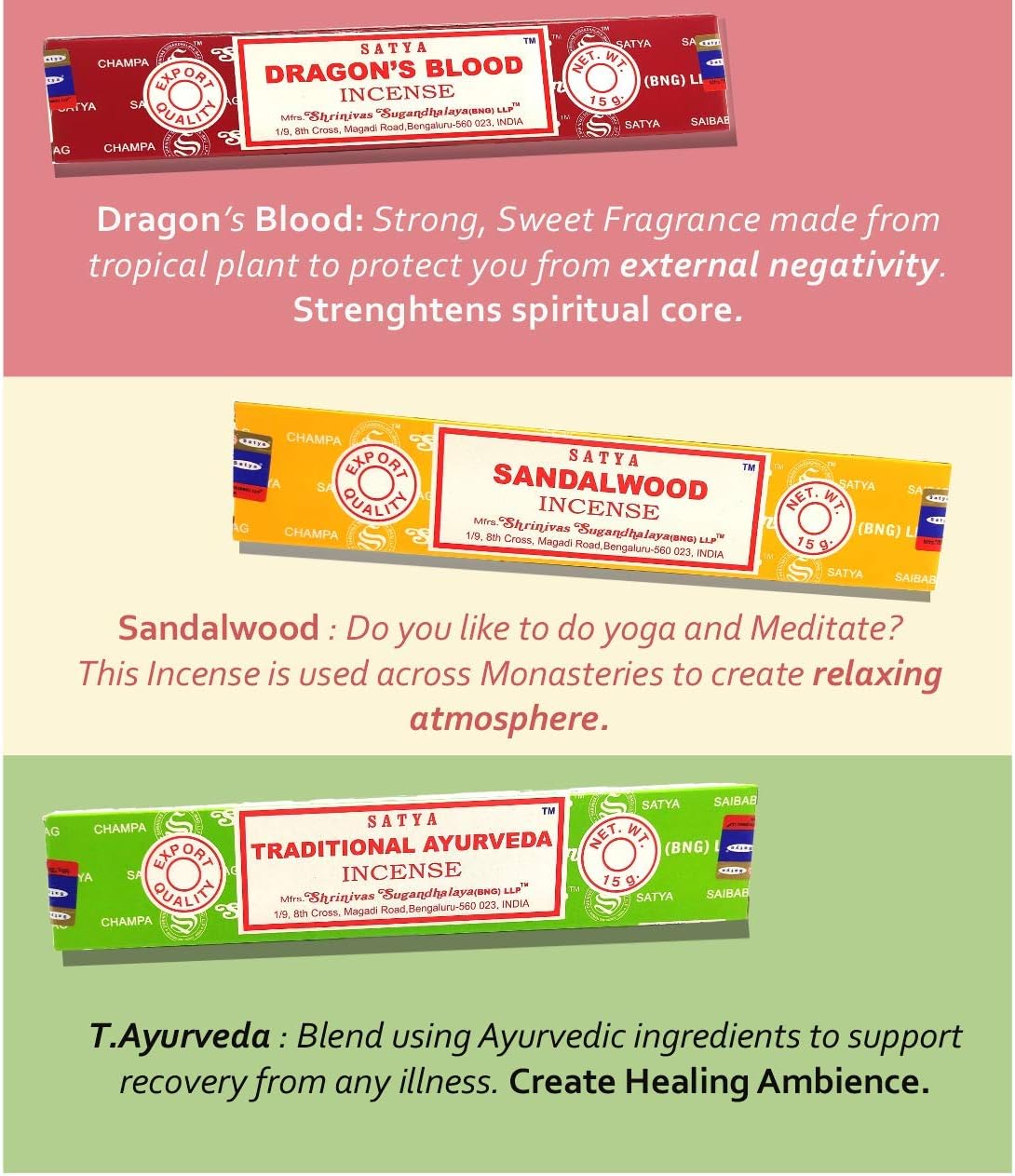 Nag Champa Incense Sticks Variety- Pack (12 Incenses, 140+ Sticks)