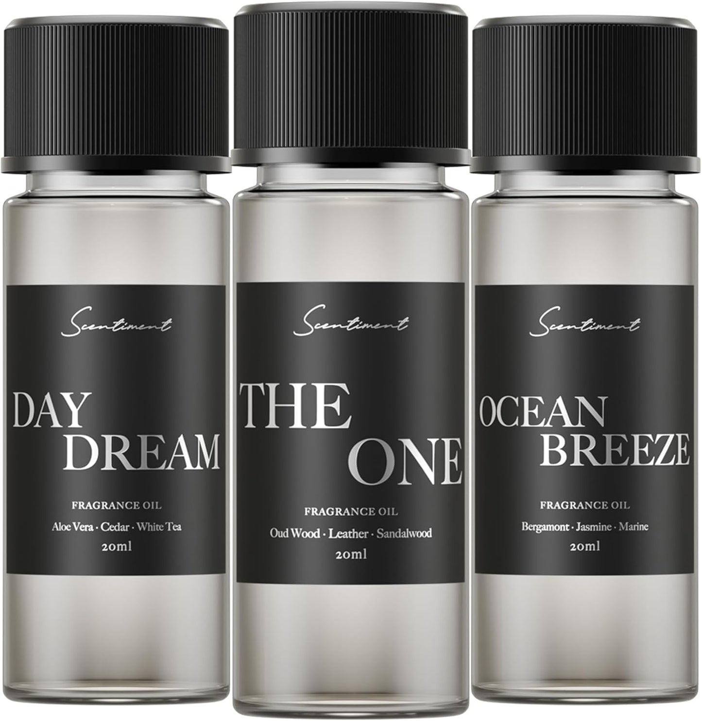 Scentiment Hotel Scents Discovery Set – Day Dream, The One & Ocean Breeze | Fresh, Woody & Marine Fragrance Oils | Luxury Home Scent Kit for Cold Air Diffusers 3 x 0.68 fl oz (20 mL)