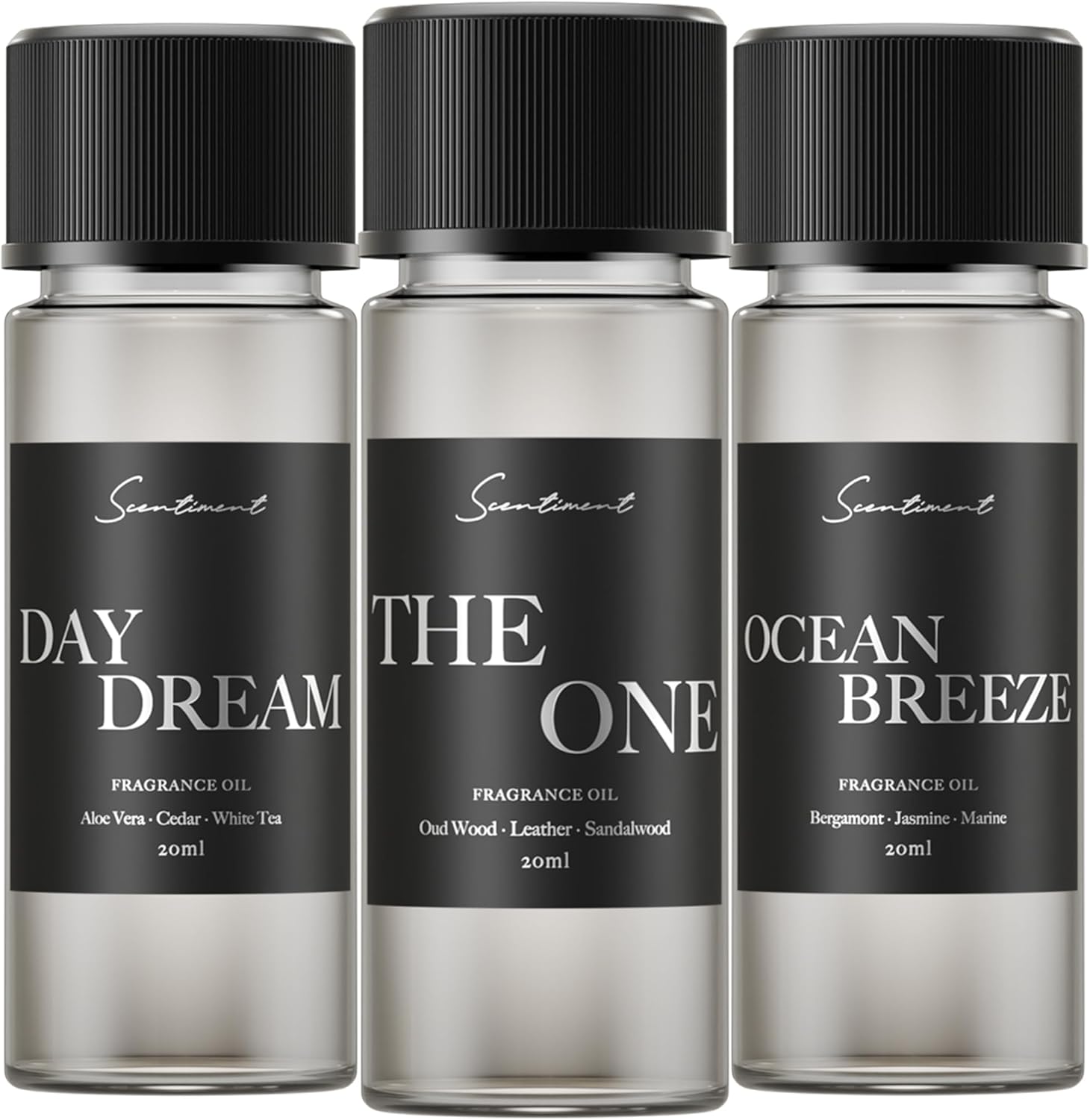 Scentiment Hotel Scents Discovery Set – Day Dream, The One & Ocean Breeze | Fresh, Woody & Marine Fragrance Oils | Luxury Home Scent Kit for Cold Air Diffusers 3 x 0.68 fl oz (20 mL)