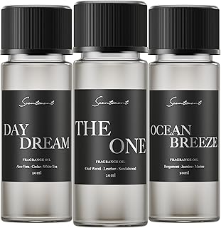 Scentiment Hotel Scents Discovery Set – Day Dream, The One & Ocean Breeze | Fresh, Woody & Marine Fragrance Oils | Luxury Home Scent Kit for Cold Air Diffusers 3 x 0.68 fl oz (20 mL)
