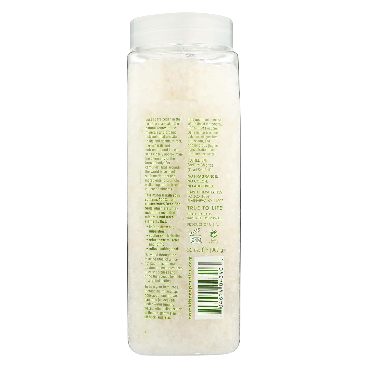 Earth Therapeutics, Salts Dead Sea Therapeutic, 32 Ounce