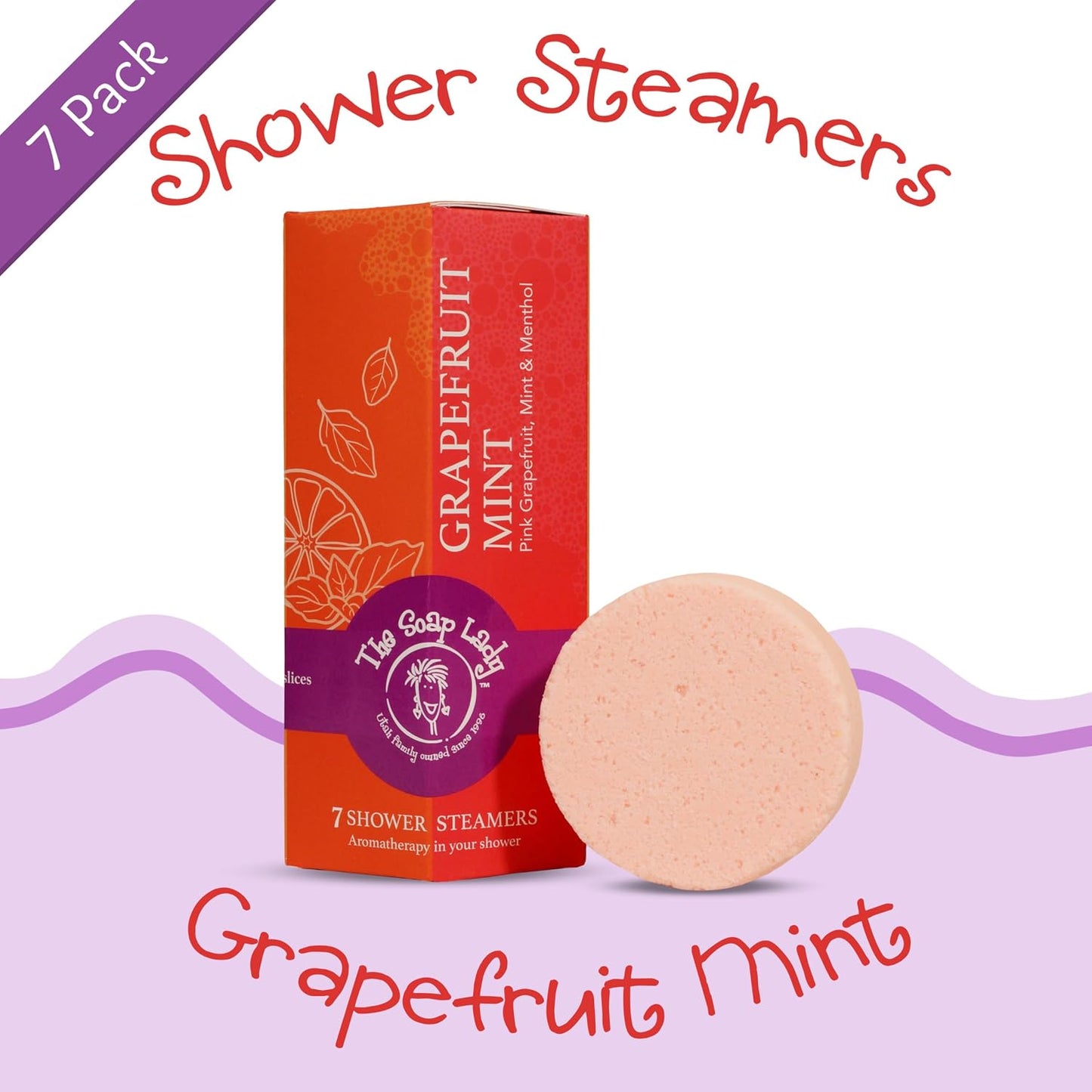 The Soap Lady Shower Steamers - Grapefruit Mint - Qty 7