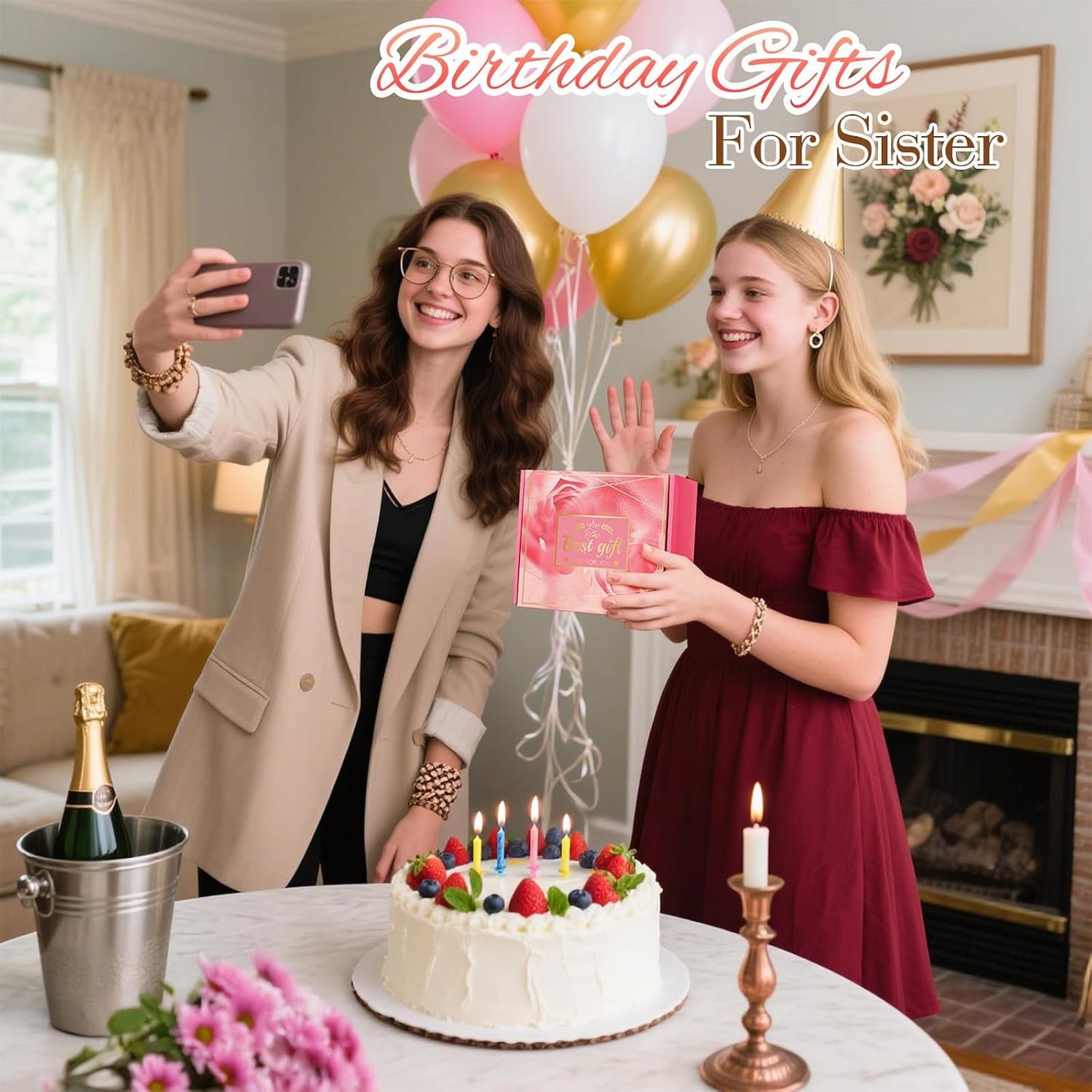 Mothers Day Gifts for Sister: Eletorot Unique Pink Spa Relaxation Baskets Set, Christmas, Holiday, Birthday, Valentines Day Presents for Her from Sisters