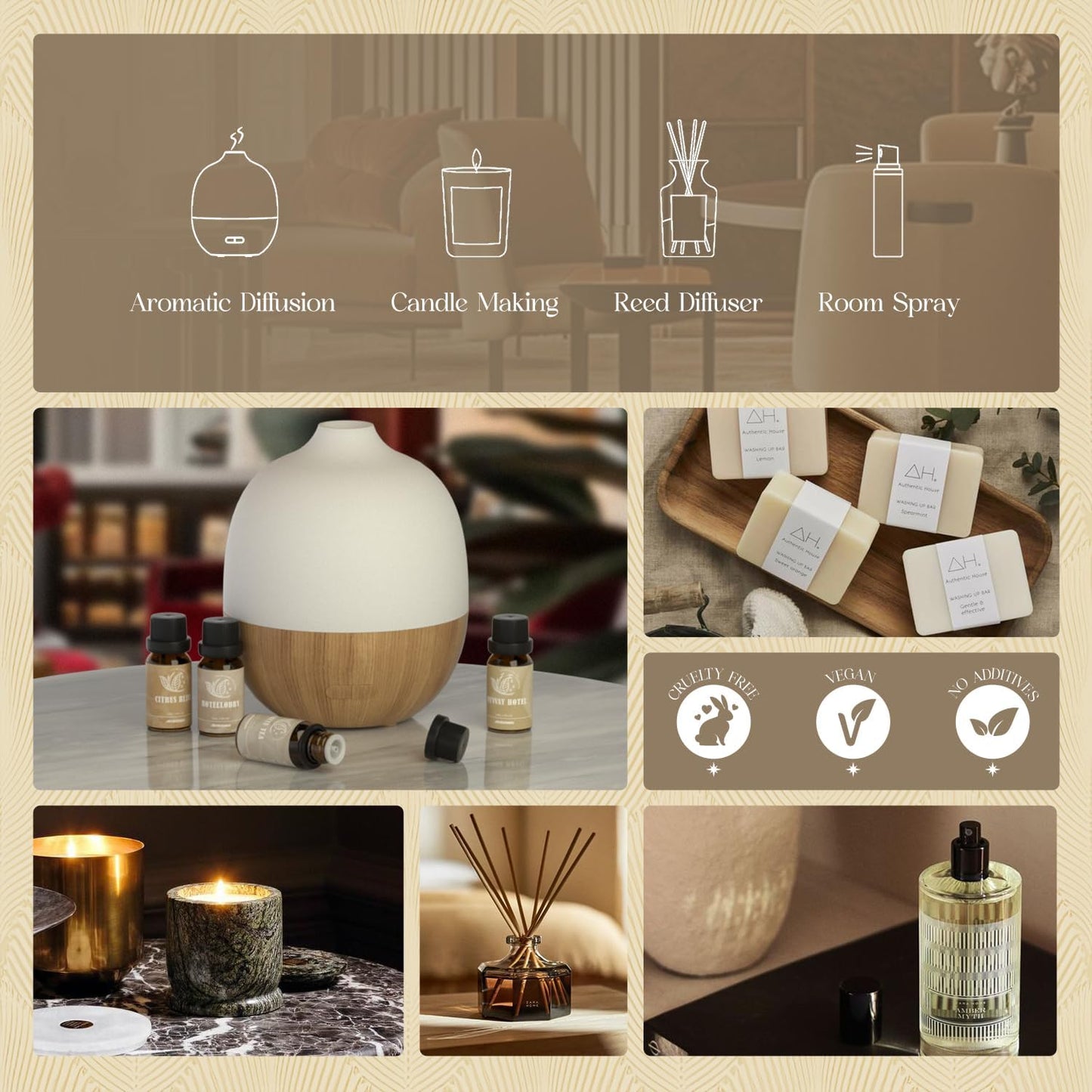 ARVIDSSON Hotel Diffuser Oils Gift Set - Hotel Essential Oils for Diffusers and Crafting - Inspired by the 5 Star Hotels Scent, Premium Fragrance Oil Blend Set, 6 x 10 mL, 0.34 fl oz