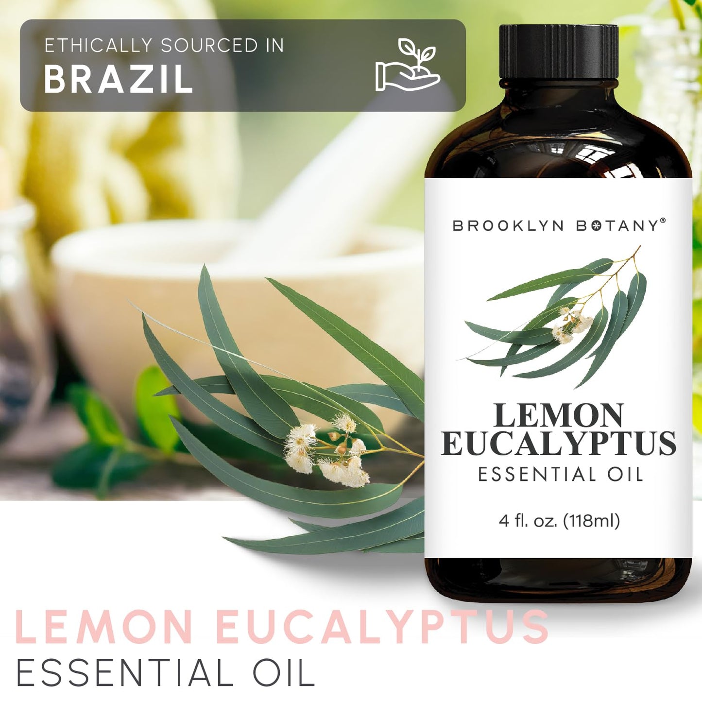 Brooklyn Botany Frankincense & Lemon Eucalyptus Essential Oils – 4 Fl Oz (Pack of 2) – 100% Pure & Natural – Uplifting & Purifying Aromatherapy Blend