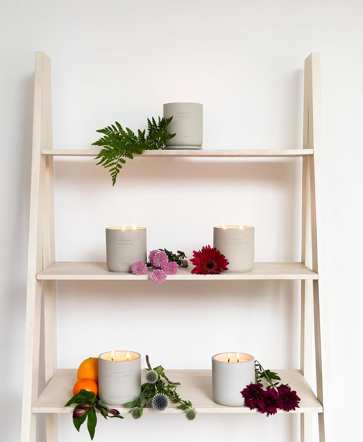 WHOLESOME. Orange Tangerine Scented Non-Toxic Candles for Home, 2 Wicks Natural Coconut Wax Candle Eco-Friendly, Luxury Aromatherapy Candles Stress Relief, 16 oz Large Concrete Jar, 90 Hours Burn