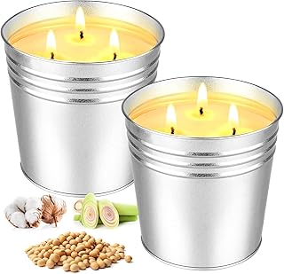 2 Pack Citronella Candles Large, 3 Wicks 34oz Citronella Candle Outdoor for Home Patio, 200h Long Lasting Summer Candle Bulk for Homen Scented Garden Balcony Camping BBQ