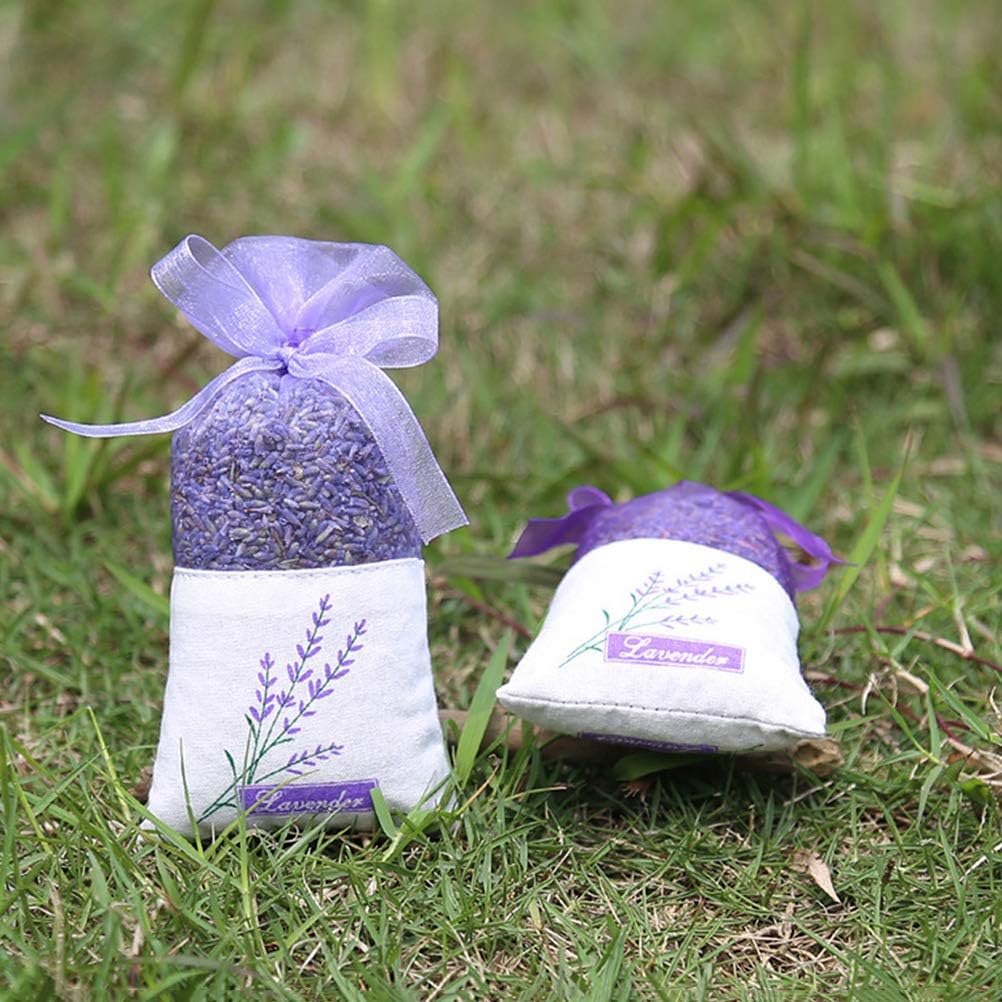 Gatuida 30 Pcs Empty Sachet Bags Flower Printed Drawstring Purse for Dried Herbs Lavender Storage Portable Home Fragrance Sachets 6.49X2.83In