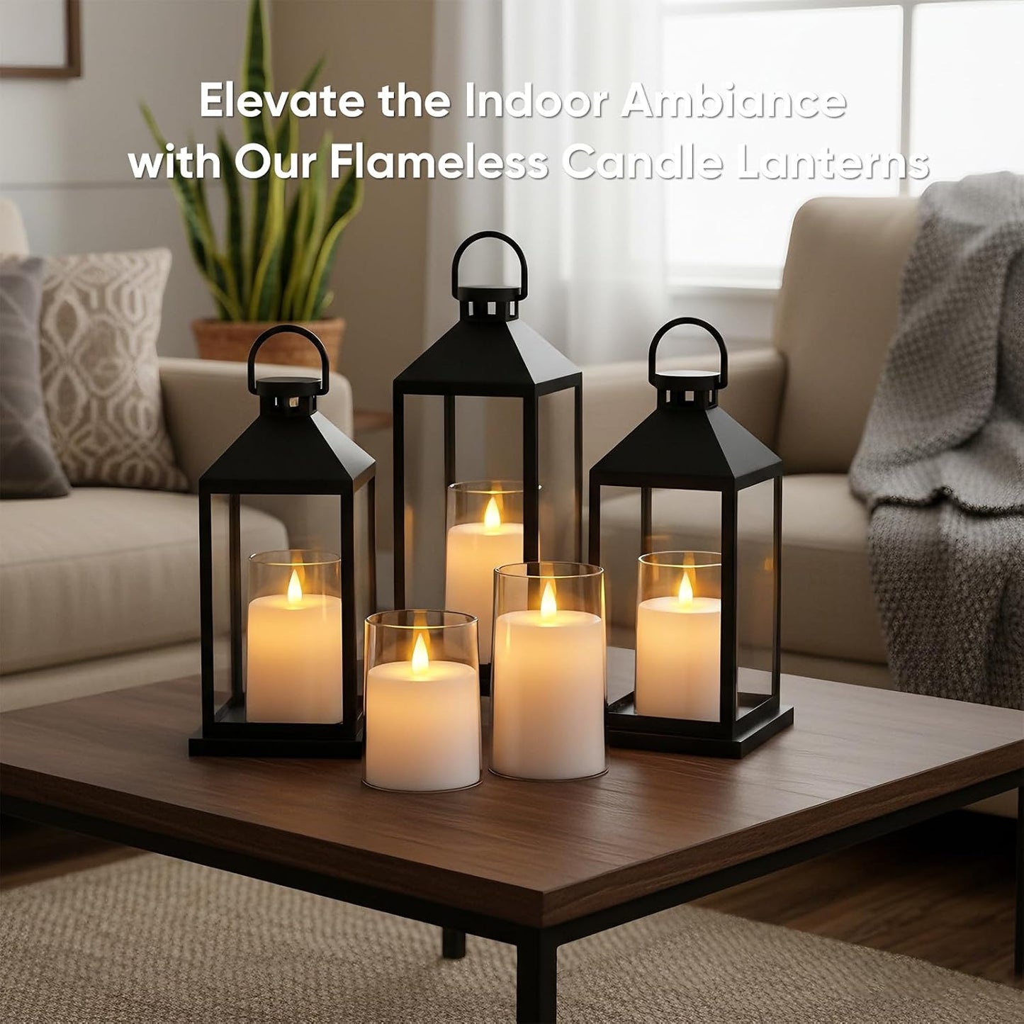 Amagic 3"×5" White Flameless Candles with Remote and Timer, Realistic Flickering Battery Operated Acrylic Led Fake Candles for Home Wedding Party Fall Christmas Decor, Set of 2