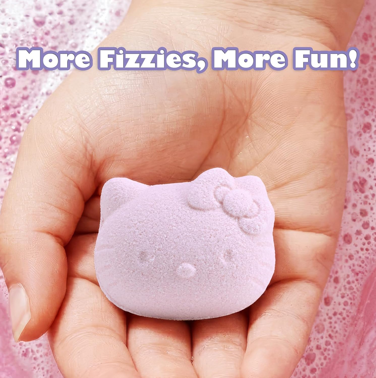 The Crème Shop x Hello Kitty Bath Fizzies for Kids - Bundle with 11 Scented Mini Bath Bombs in Collectible Jar Plus Stickers, More | The Crème Shop x Hello Kitty Bathroom Set for Kids, Teens, Adults