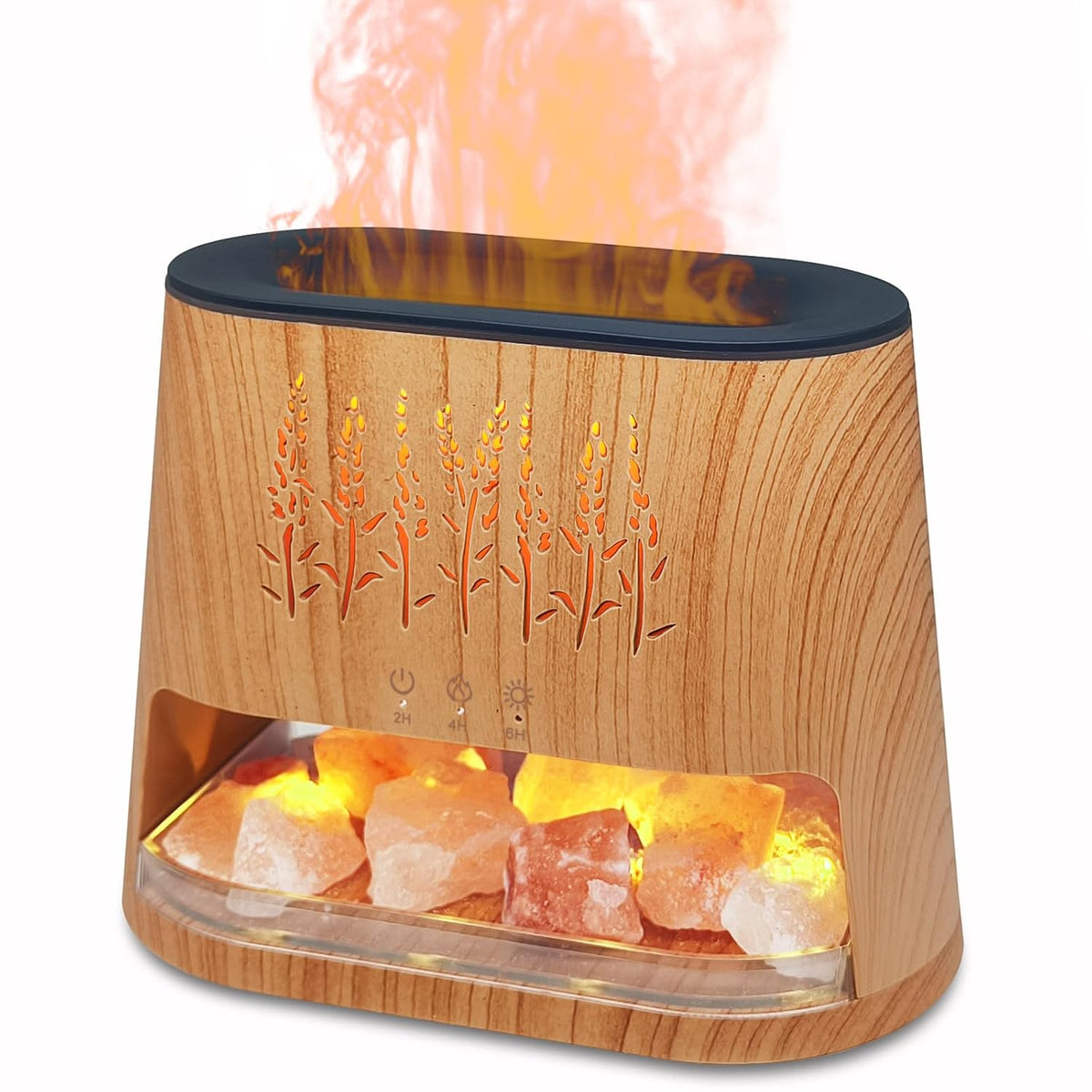 Fireplace Flame Diffuser & Himalayan Salt Lamp