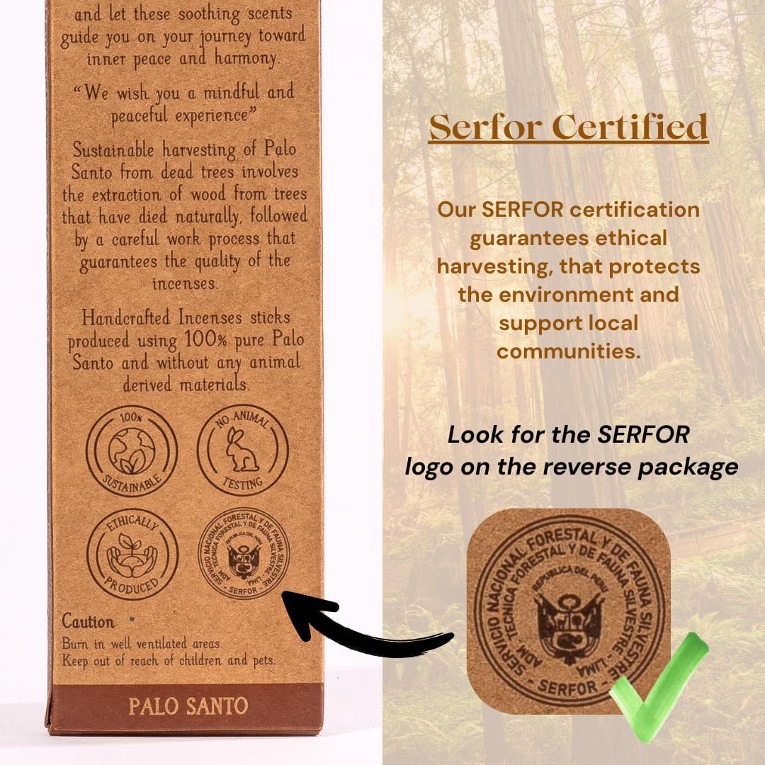 Handmade Palo Santo Incense Sticks by Luminous Aura– 100% Natural & Organic, Ethically Sourced from Peru – 7 Sticks, 8" Each – Non-Toxic, Ideal for Meditation, Relaxation, Smudging & Energy Cleansing