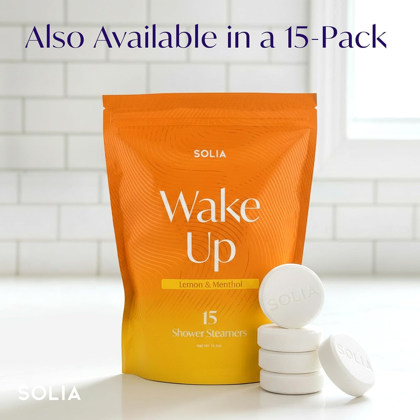 Solia Energizing Citrus Menthol Shower Steamers - Patent-Pending Real Essential Oil Menthol Shower Steamer Bombs, Spa Steamers Aromatherapy, 7-Pack