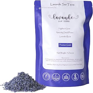 Lavande Sur Terre Dried Lavender Flower Buds for Crafts, Baking, Tea, DIY Projects, Sachets & Fresh Fragrance, 5 Ounces Bag, LV-N-1