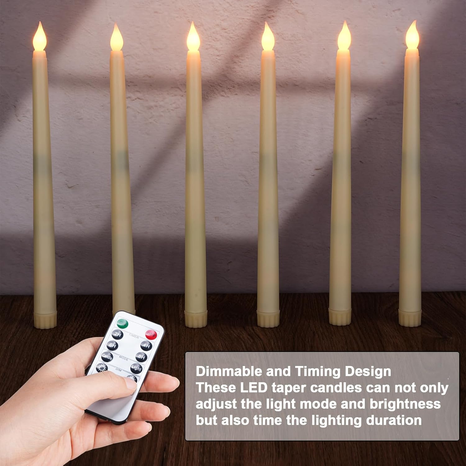 Baquler 72 Pcs Flameless Taper Candles with Remote and Timer 11" Battery Operated Candlesticks LED Flickering Faux Candles Warm Light for Wedding Holiday Party Home Decor