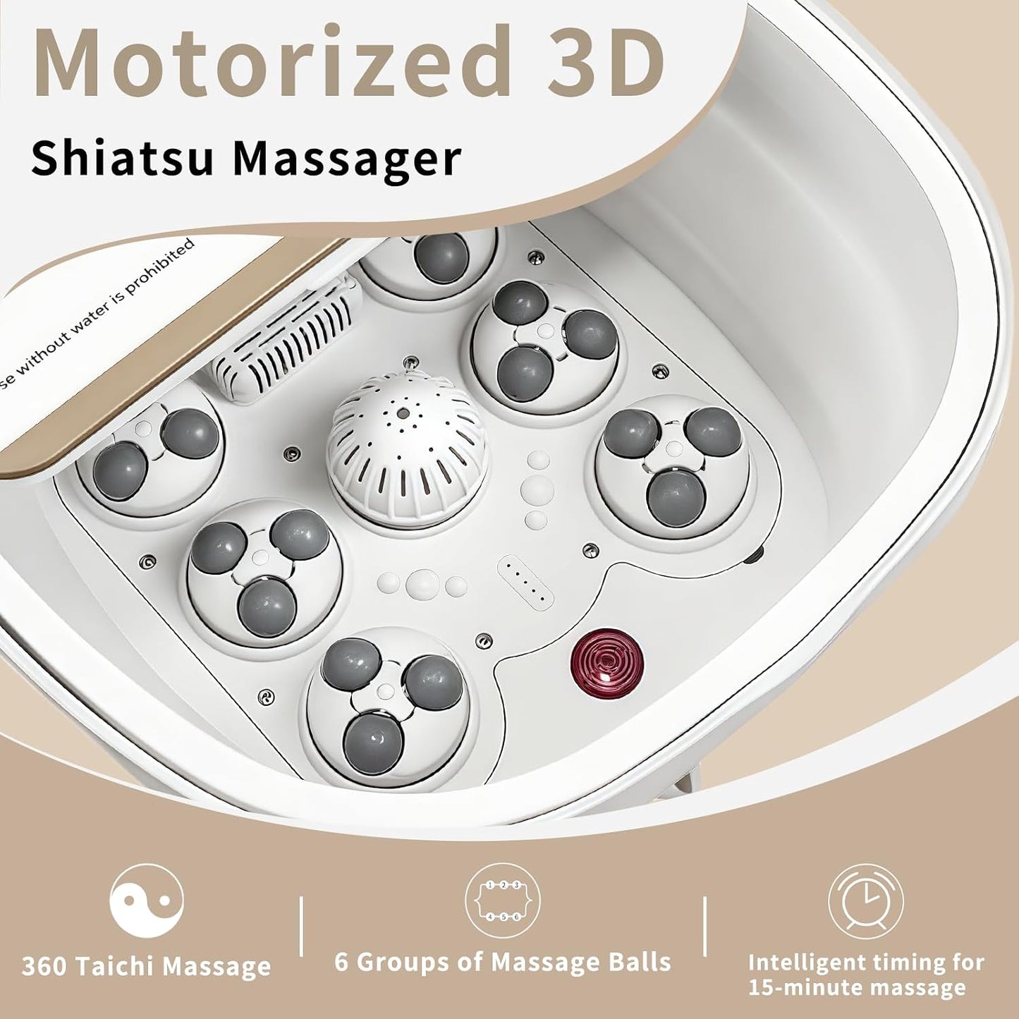 Collapasible Foot Spa Bath Massager with Heat, Pedicure Foot Spa with Bubbles/Timer/Temperature Control, Feet Soak Tub for Home, Office, Relaxation and Stress Relief, Gift for Men and Women