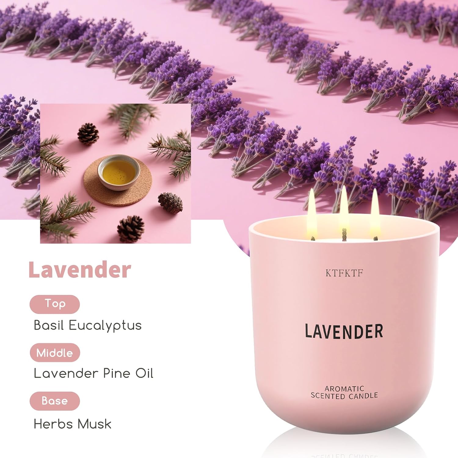 Lavender Scented Candles for Women - Aromatherapy Candle for Relaxation & Sleep Calm, 14.1oz Soy Candles for Home Scented, Birthday Mothers Day Candle Gifts for Women Mom