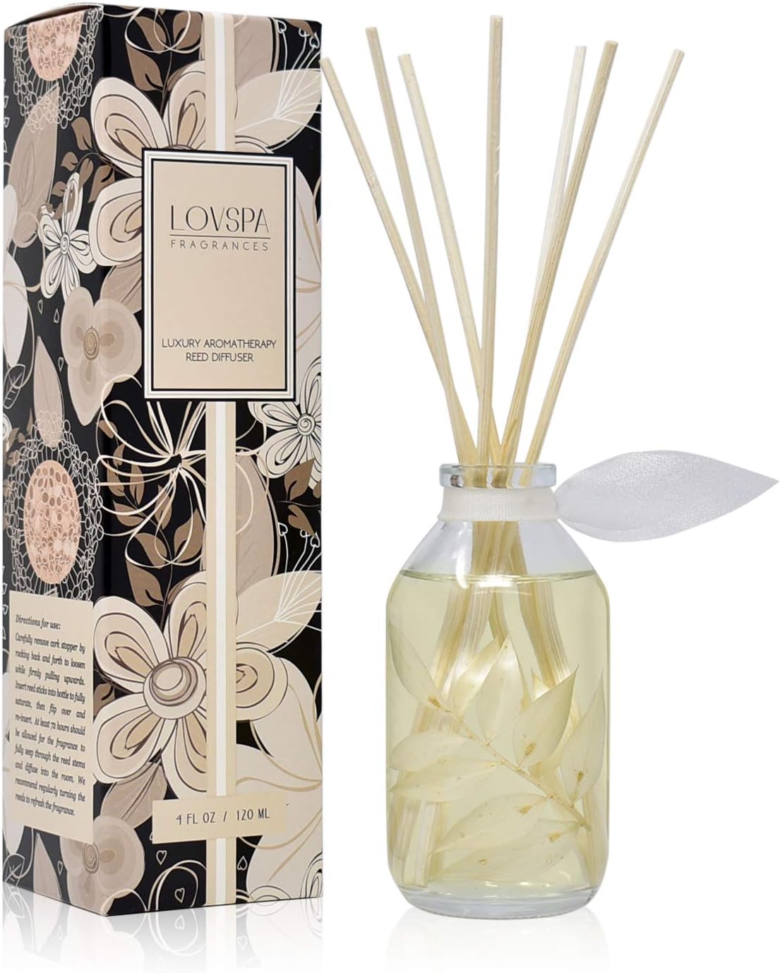 Reed Diffuser Set, Coconut & Eucalyptus Scented Oil Diffuser with Sticks, Home Fragrance Accessories for Bathroom Shelf Decor, Aroma Diffusers for Home or Office Desk, USA Made