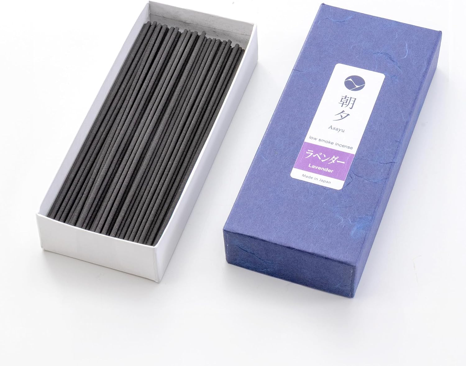 Asayu Japan Lavender Incense Sticks - Low Smoke Japanese Incense, 40g (70-80 Sticks), Made in Japan, Smokeless for Less Irritation and Non-Toxic, for Meditation, Relaxation & Home Fragrance