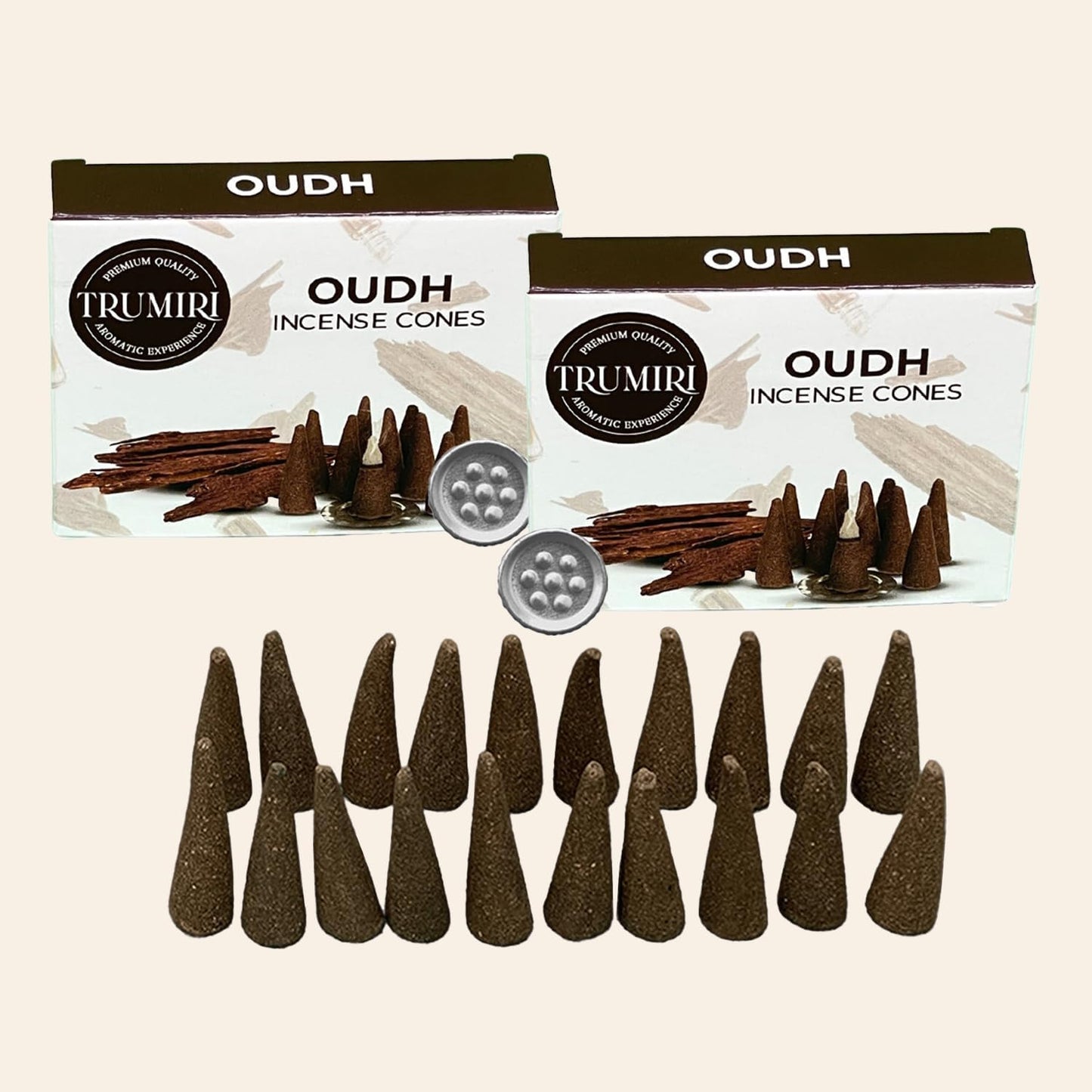 TRUMIRI Oud Incense Cones - Total 20 Cone Incense - Dual Pack of 10 Insence Cones - Incense Cones Scented - Cone Incense Scents - Insense Cones - Incent Cone