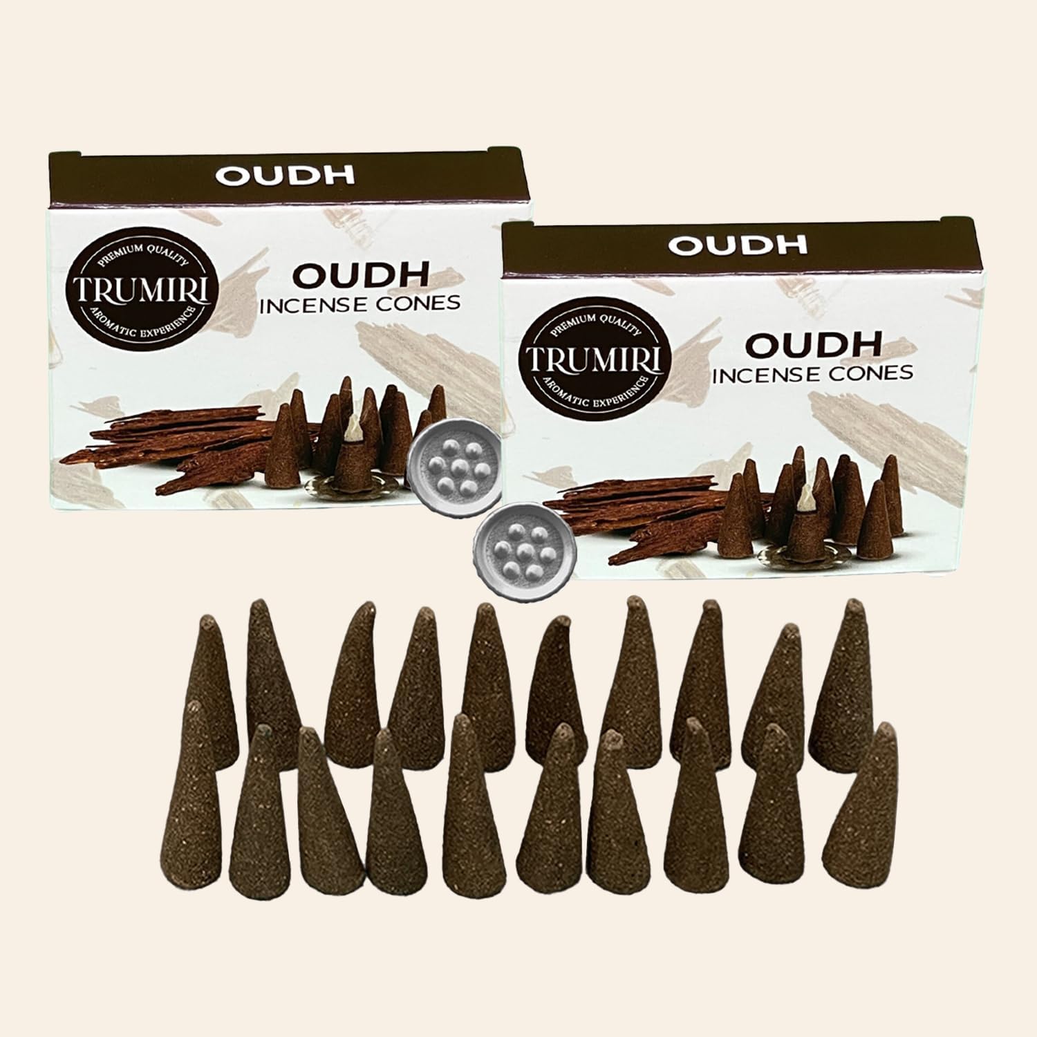 TRUMIRI Oud Incense Cones - Total 20 Cone Incense - Dual Pack of 10 Insence Cones - Incense Cones Scented - Cone Incense Scents - Insense Cones - Incent Cone