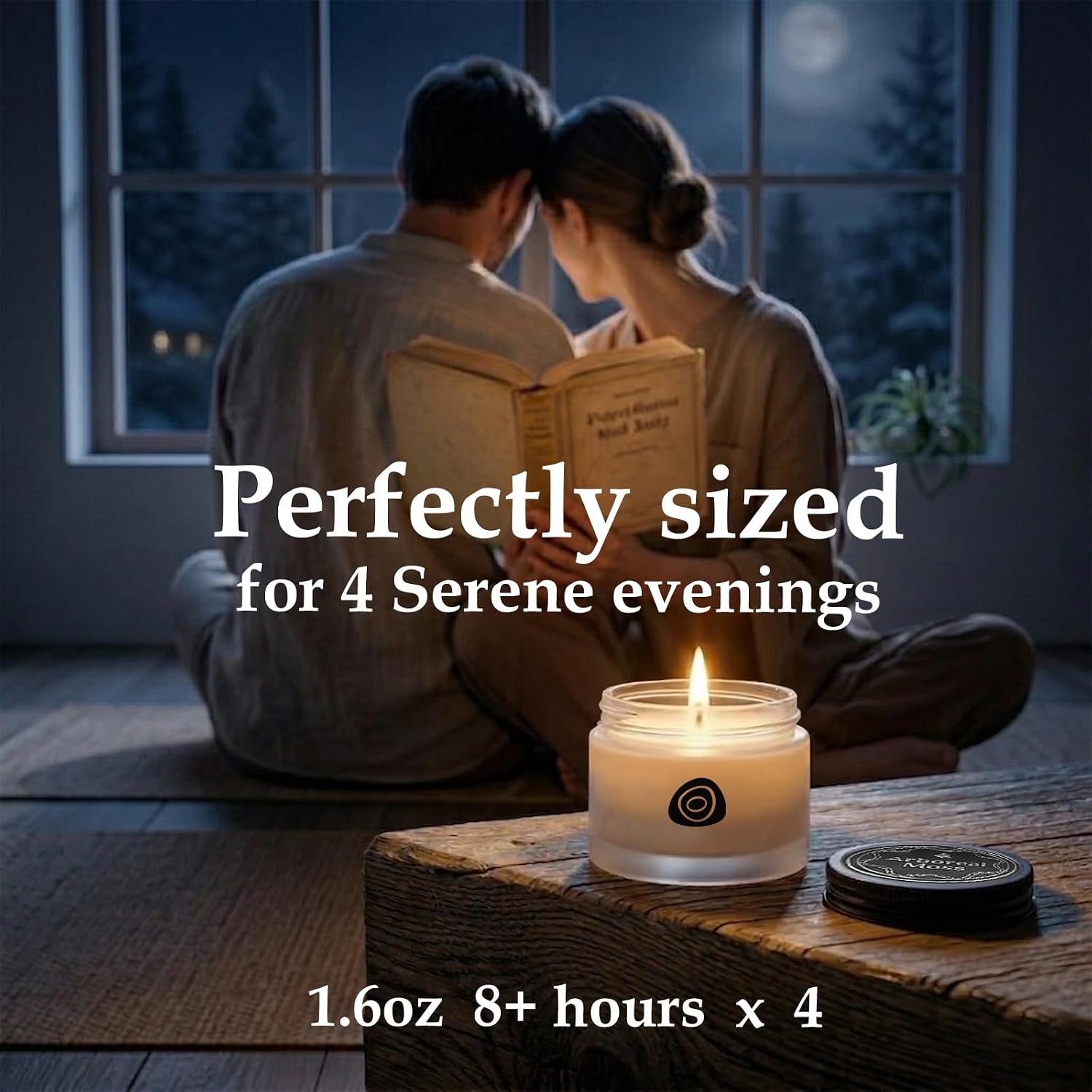 Scent Hunter Woody Scented Candle Gift Set - 4 Pack 6.4oz(1.6 * 4) Natural Soy Wax Candles for Home Scented - Stress Relief & Meditation Forest Fragrance Aromatherapy Candles for Men & Women Gift