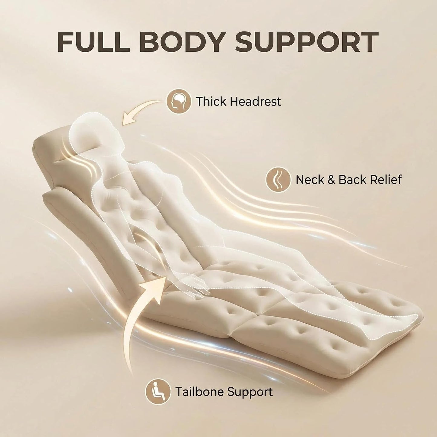 Full Body Bath Pillow for Bathtub, Thick & Luxury Bathtub Cushion with 144 Suction Cups, Bathtub Pillows for Head & Neck, Back Support, Ideal Bath Accessories for Gifts Spa, Soaking, Tub (Blue)