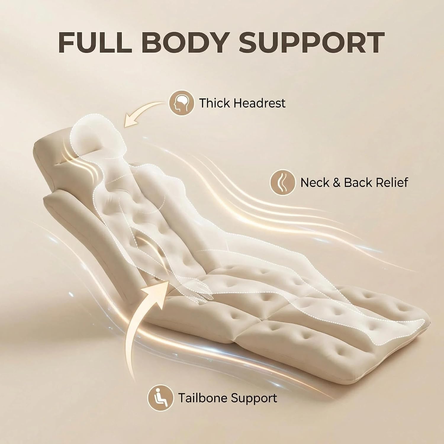 Full Body Bath Pillow for Bathtub, Thick & Luxury Bathtub Cushion with 144 Suction Cups, Bathtub Pillows for Head & Neck, Back Support, Ideal Bath Accessories for Gifts Spa, Soaking, Tub (Blue)