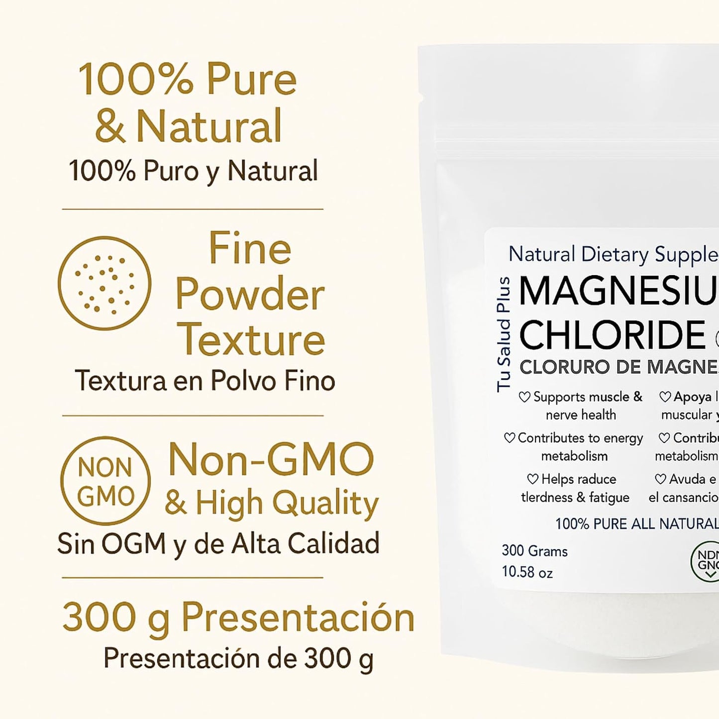 Magnesium Flakes 300g – Cloruro de Magnesio Puro, Pure Magnesium Chloride Flakes for Bath, Relaxation, Muscle & Skin Care