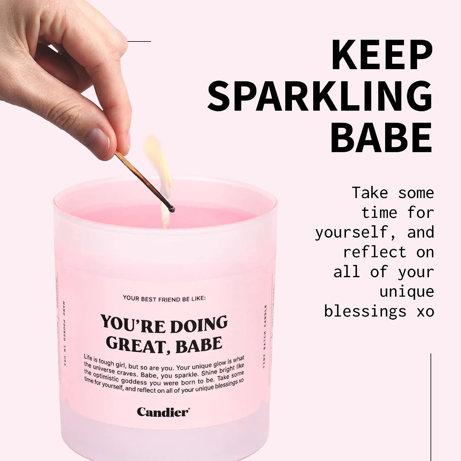 Ryan Porter “You’RE Doing Great, Babe” Candle - 100% Natural & Vegan - Made of Hand-Poured Soy Wax & Cotton Wick - Smells Lavender, Herbs, Sandalwood - Paraben, Phthalate, Lead-Free Decor Candle
