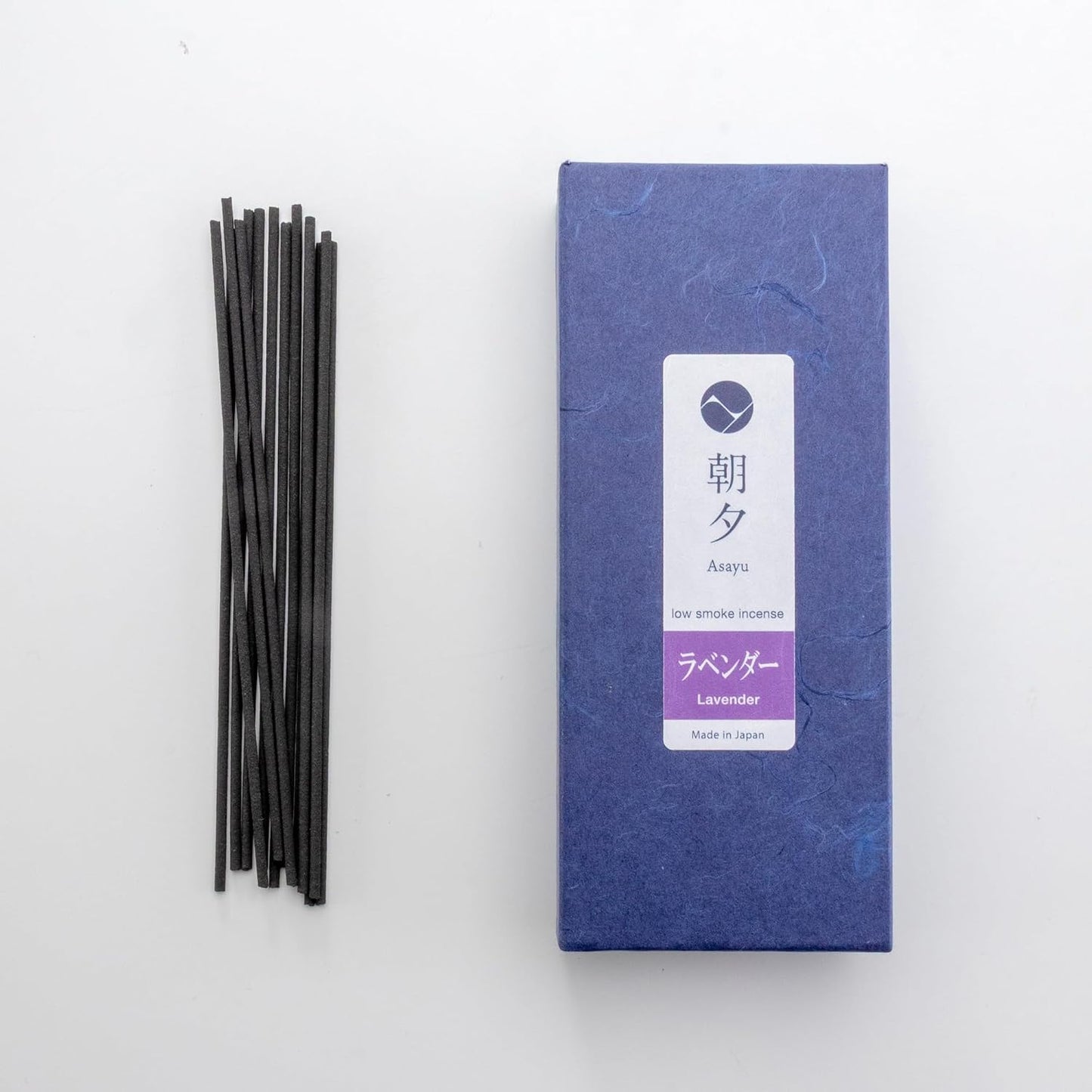 Asayu Japan Lavender Incense Sticks - Low Smoke Japanese Incense, 40g (70-80 Sticks), Made in Japan, Smokeless for Less Irritation and Non-Toxic, for Meditation, Relaxation & Home Fragrance