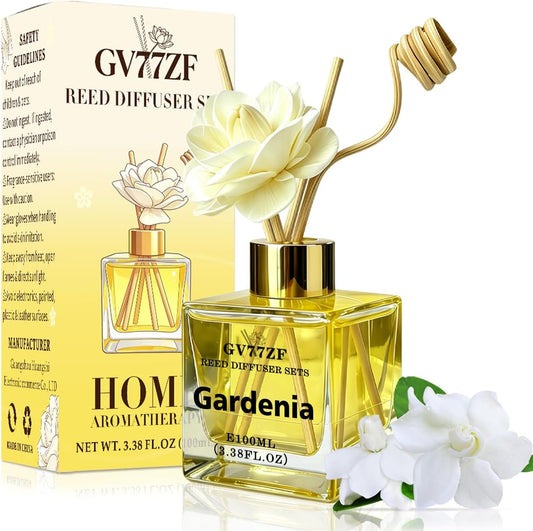 Gardenia Reed Diffuser Set 3.38oz (100ml) Office & Home Decor