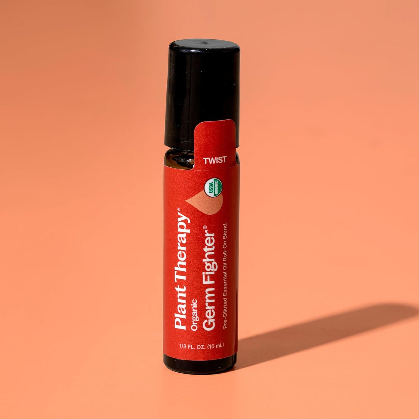 Plant Therapy Organic Germ Fighter Essential Oil Blend 10 mL (1/3 oz), 100% Pure, Pre-Diluted Roll-On, Natural Aromatherapy for Immune Support and Congestion Relief