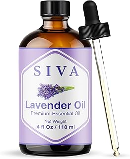 Siva Lavender Essential Oil 4 Fl Oz – for Diffuser, Skin & Hair Care – Ideal for Aromatherapy, Massage & DIY Blends – with Dropper