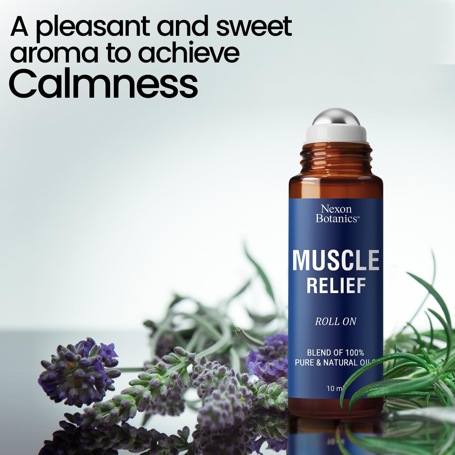 Muscle Relief Essential Oil Roll-On 10 ml - Pure & Natural Prediluted Blend for Sore Muscles, Aches & Recovery - Easy Roller for Athletes & Active Lifestyles - Nexon Botanics