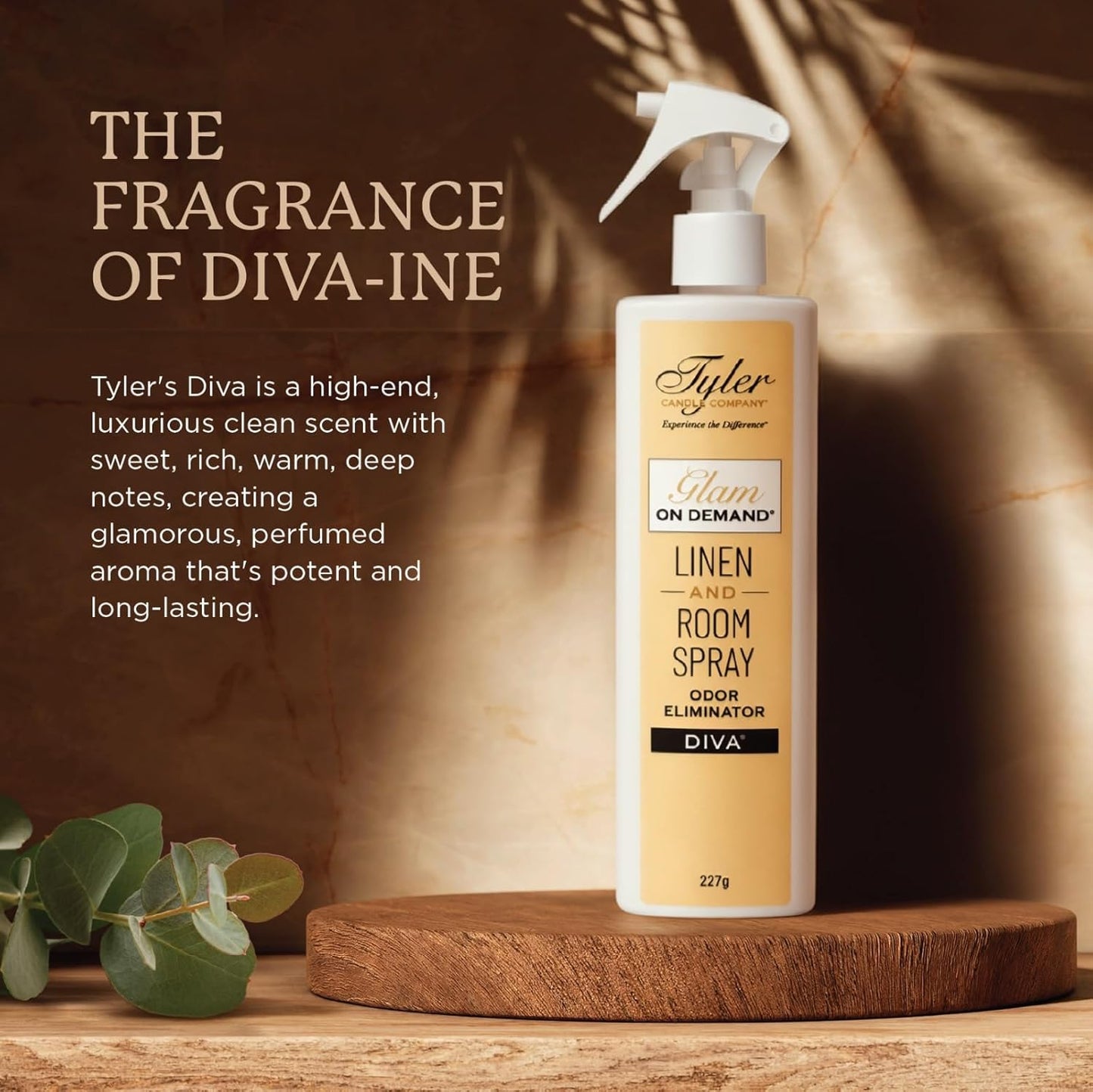 Tyler Glam on Demand - Diva Scent Linen and Room Spray 2 Pack - Air Freshener and Odor Eliminator Bundle with Kinara Stain Remover Pen - Laundry Bundle
