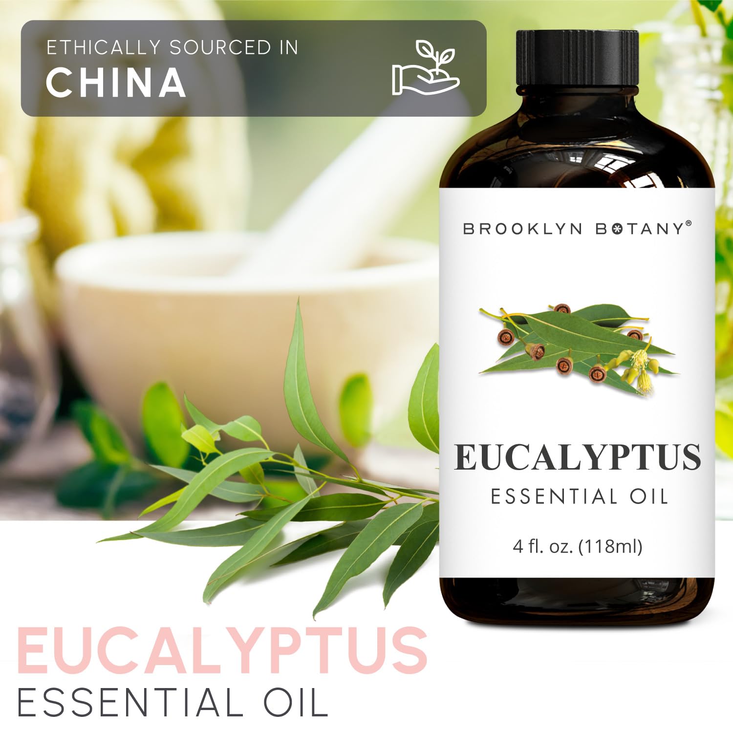 Brooklyn Botany Grapefruit & Eucalyptus Essential Oils – 4 Fl Oz (Pack of 2) – 100% Pure & Natural – Refreshing & Invigorating Aromatherapy Blend