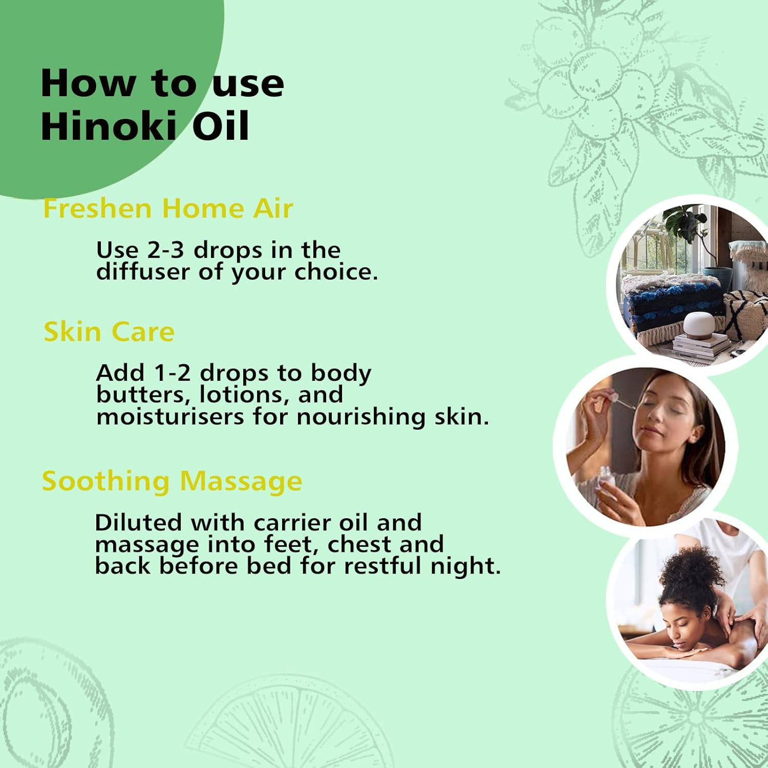 GM Gumili Hinoki Essential Oil 1 Oz – 100% Pure Natural Hinoki Oil for Diffuser, Skin, Hair, Massage & DIY, Refreshing Woodsy Aroma