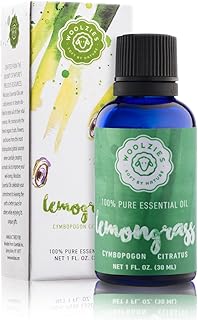 Woolzies 100% Pure & Natural Lemongrass Essential Oil | Therapeutic Grade Aromatherapy | Soothe Cleanse & Purify, Supports Healthy Digestion, Uplifting & Refreshing Massage, 1 Fl Oz