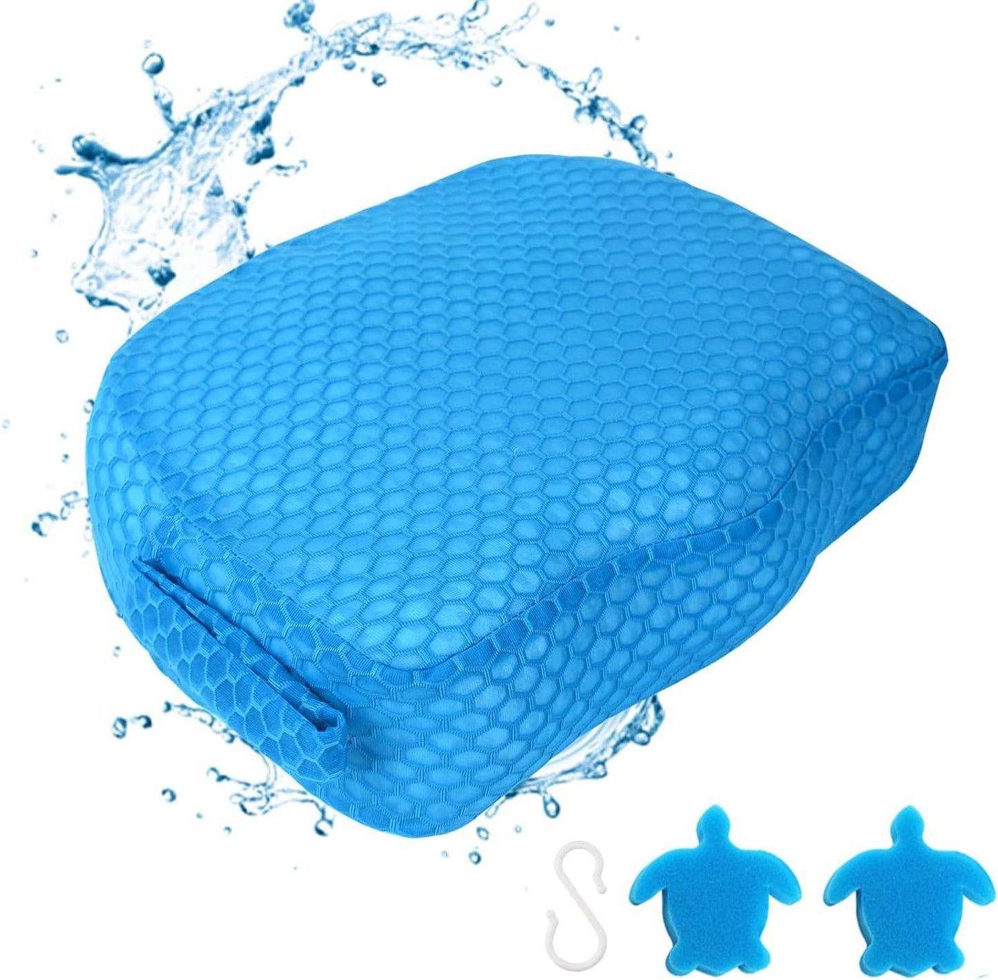 Hot Tub Booster Seat, Weighted SPA Booster Seat Cushion for Adults, 3D Air Mesh Inflatable Hot Tub Seat Accssories with Non-Slip Micro Dot Bottom,Indoor or Outdoor Hot Tub Pillow